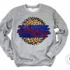 Hustle & Heart NC Lady Jays Royal Blue And Red Faux Glitter Leopard Circle Designs
