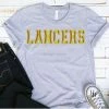 Hustle And Heart NC Faux Chenille And Glitter Letter Patch Tees Lancers Softball Faux Chenille Letters Graphic Tee
