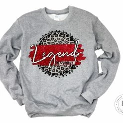 Hustle & Heart NC Legends Fastpitch Faux Glitter Leopard Circle Designs
