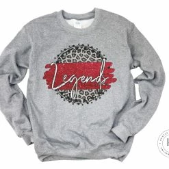 Hustle & Heart NC Legends Red And White Faux Glitter Leopard Circle Designs