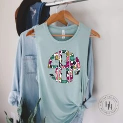 Hustle & Heart NC Monogram Tees Leopard Spot Monogram Graphic Tee