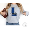 Hustle & Heart NC Lions Blue Glitter Varsity Doodle School Doodle Designs