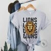 Hustle & Heart NC Lions Repeating Mascot Graphic Tee Repeating Mascot Designs