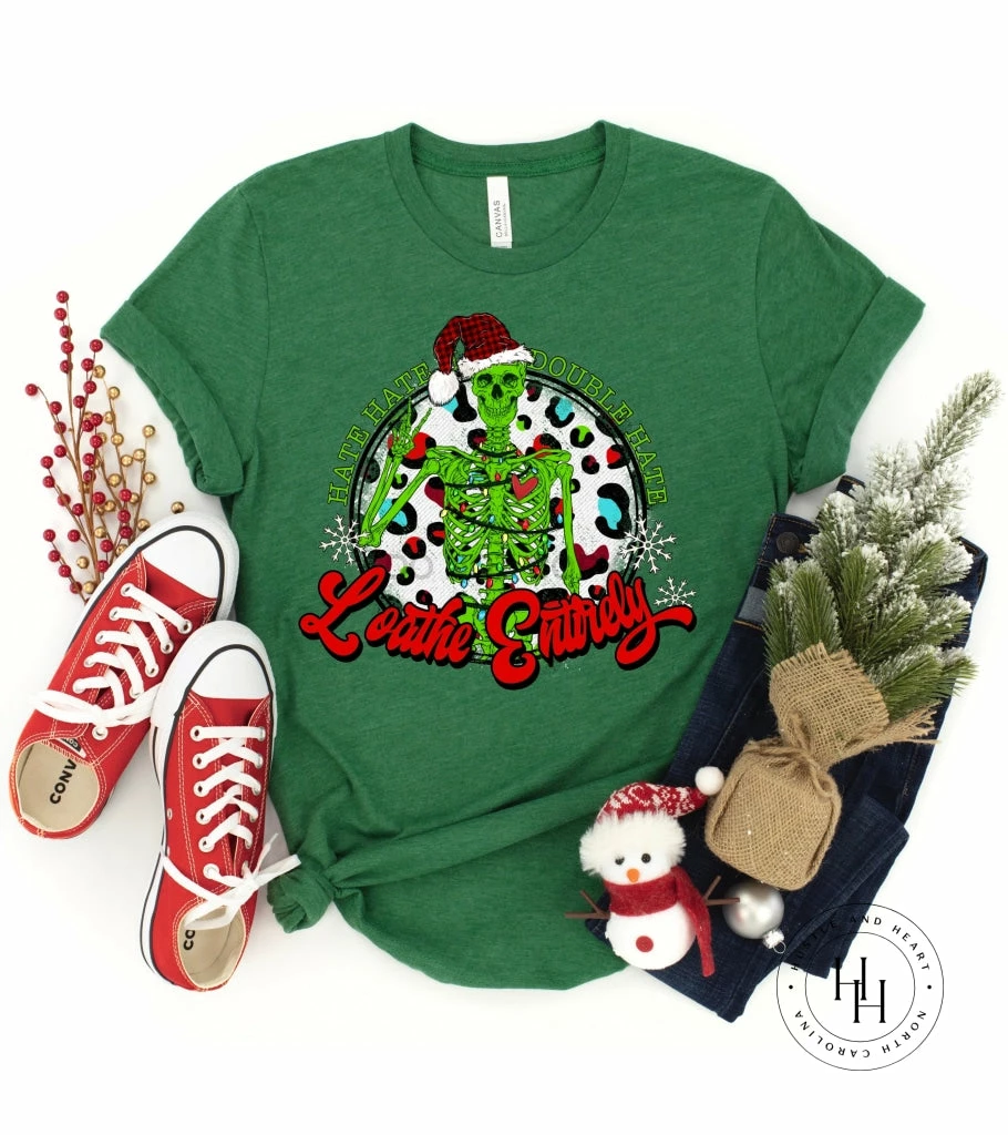 Hustle & Heart NC Loathe Entirely Graphic Tee Christmas