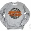 Hustle & Heart NC Longhorns Burnt Orange And White Faux Glitter Leopard Circle Designs