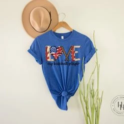 Hustle & Heart NC Love My Baseball Player Graphic Tee Mascot Pride