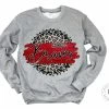 Hustle & Heart NC Faux Glitter Leopard Circle Designs Lowell Braves