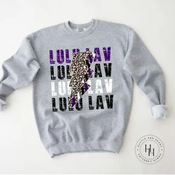 Hustle And Heart NC Lulu Lav Lightning Bolt Graphic Tee Lightning Bolt Designs