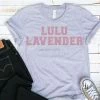 Hustle And Heart NC Lulu Lavender Grey Tee Faux Chenille Letters Graphic Tee