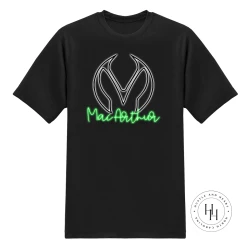 Hustle & Heart NC Neon Mascots MacArthur Green Neon Mascot