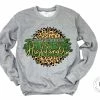 Hustle & Heart NC Faux Glitter Leopard Circle Designs MacArthur High School Highlanders Green