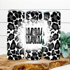 Hustle & Heart NC Mama Mama Black Lightning Bolt Completed 20oz Skinny Tumbler