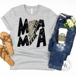 Hustle And Heart NC Mama Black Lightning Bolt Graphic Tee Lightning Bolt Designs