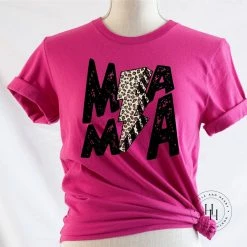 Hustle And Heart NC Mama Black Lightning Bolt Graphic Tee Lightning Bolt Designs