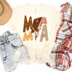 Hustle And Heart NC Mama CowHide Lightning Bolt Graphic Tee