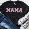 Hustle & Heart NC Customizable Name Tees MAMA EST Lavendar Faux Chenille Graphic Tee