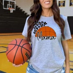 Hustle & Heart NC Mama Half Basketball Graphic Tee
