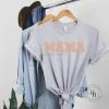 Hustle And Heart NC Mama Light Pink/Gold Faux Chenille Letters Graphic Tee Faux Chenille And Glitter Letter Patch Tees