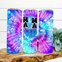 Hustle & Heart NC Mama Lighting Bolt Tie Dye Completed 20oz Skinny Tumbler Tumbler Of The Week