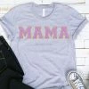 Hustle And Heart NC Mama Lilac/Gold Faux Chenille Letters Graphic Tee Faux Chenille And Glitter Letter Patch Tees