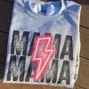 Hustle And Heart NC Mama Neon Pink Lightning Bolt Graphic Tee