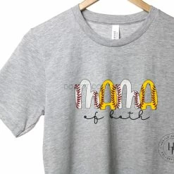 Hustle & Heart NC Mother's Day Mama Of Both (Baseball/Softball) Graphic Tee