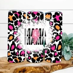 Hustle & Heart NC Tumbler Of The Week Mama Pink Bolt Completed 20oz Skinny Tumbler