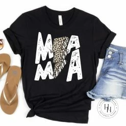 Hustle And Heart NC Mama White Lightning Bolt Graphic Tee