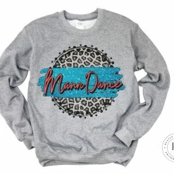 Hustle & Heart NC Faux Glitter Leopard Circle Designs Mann Dance Blue/Pink Grey Leopard