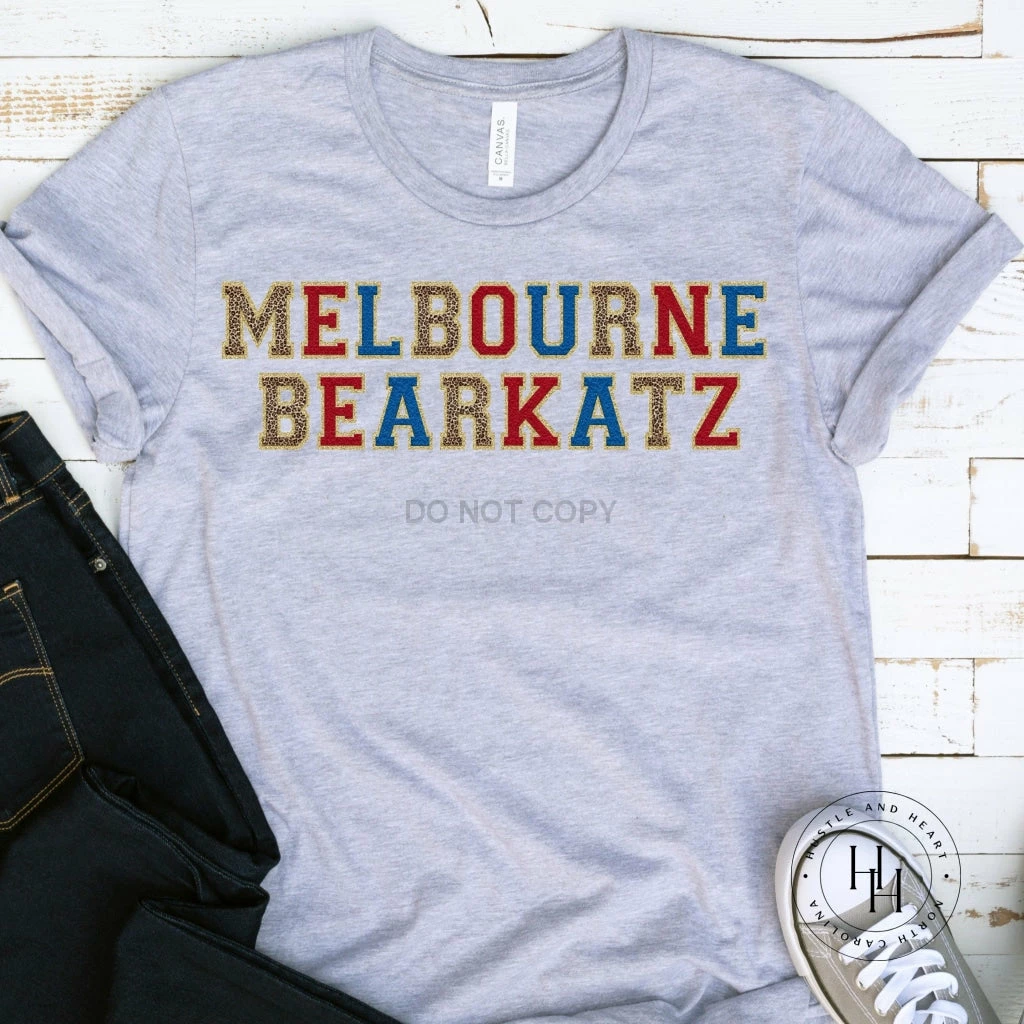 Hustle And Heart NC Faux Chenille And Glitter Letter Patch Tees Melbourne Bearkatz Faux Chenille Letters Graphic Tee