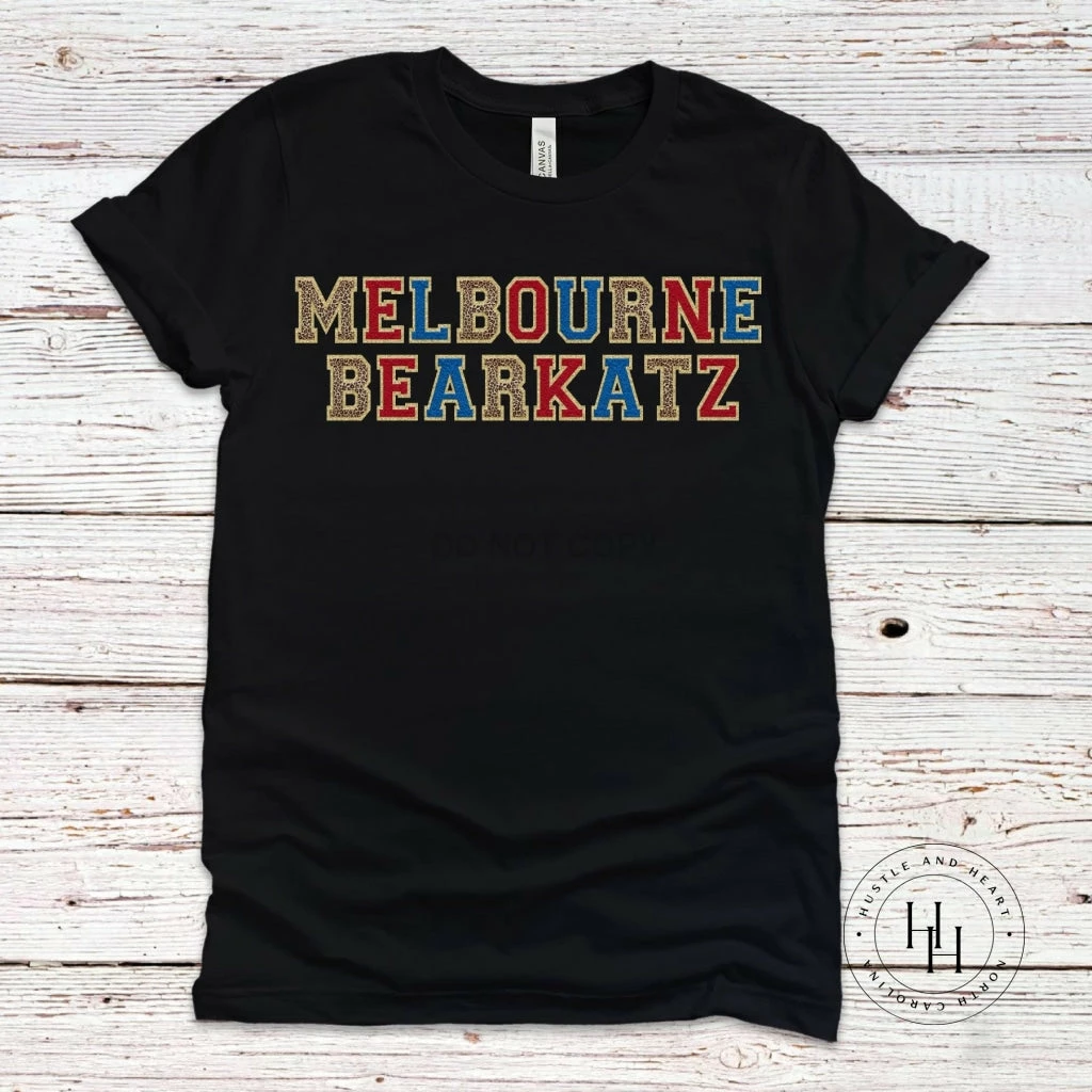 Hustle And Heart NC Faux Chenille And Glitter Letter Patch Tees Melbourne Bearkatz Faux Chenille Letters Graphic Tee