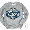 Hustle & Heart NC Faux Glitter Leopard Circle Designs Memphis Tigers Grey Leopard Circle