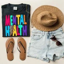 Hustle And Heart NC Lightning Bolt Designs Mental Health Lightning Bolt Graphic Tee