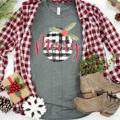 Hustle & Heart NC Merry Bulb Screenprint Transfer