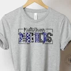 Hustle & Heart NC School Doodle Designs Midlothian Panthers Doodle Graphic Tee