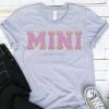 Hustle And Heart NC Mini Lilac/Gold Faux Chenille Letters Graphic Tee Faux Chenille And Glitter Letter Patch Tees