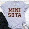Hustle And Heart NC Faux Chenille And Glitter Letter Patch Tees Mini Sota Burgundy/Gold Faux Chenille Letters Graphic Tee