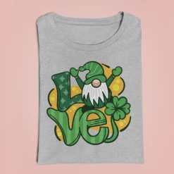 Hustle & Heart NC Love Gnome St Patricks Graphic Tee