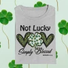 Hustle & Heart NC Not Lucky Simply Blessed Romans St Patricks Graphic Tee