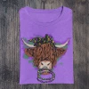 Hustle & Heart NC Highland Cow Mardi Gras Graphic Tee