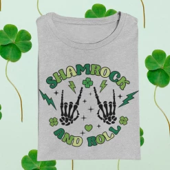 Hustle & Heart NC Shamrock And Roll St Patricks Graphic Tee St. Patrick's Day