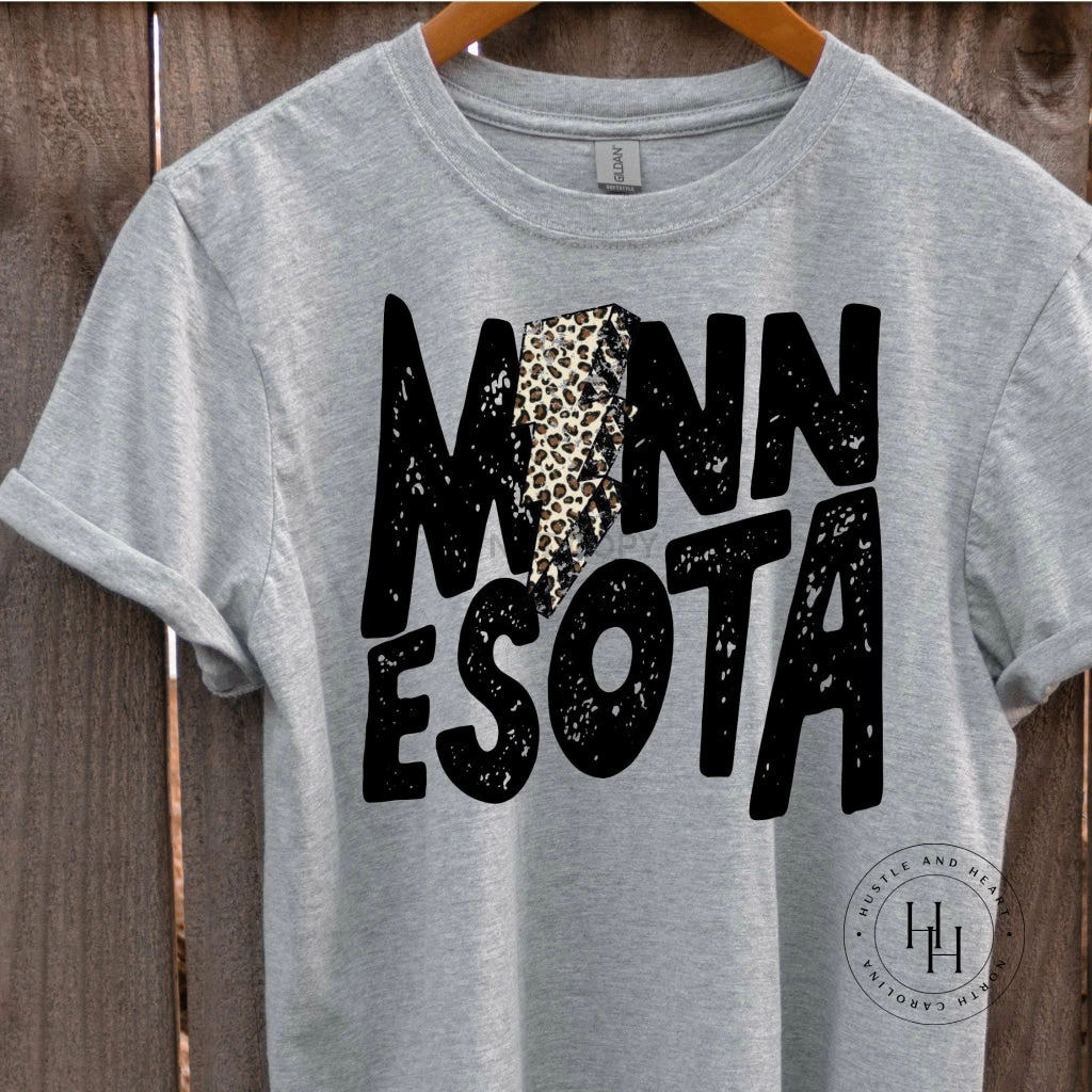 Hustle And Heart NC Lightning Bolt Designs Minnesota Lightning Bolt Graphic Tee