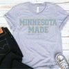 Hustle And Heart NC Faux Chenille And Glitter Letter Patch Tees Minnesota Made Grey Tee Faux Chenille Letters Graphic Tee