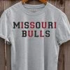 Hustle And Heart NC Missouri Bulls Black/Red Faux Chenille Letters Graphic Tee Faux Chenille And Glitter Letter Patch Tees