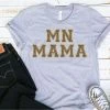Hustle And Heart NC Faux Chenille And Glitter Letter Patch Tees MN Mama Grey Faux Chenille Letters Graphic Tee
