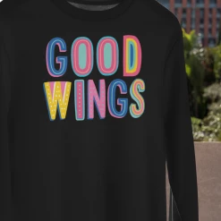Hustle And Heart NC Colorful Block Mascots Goodwings Colorful Graphic Tee