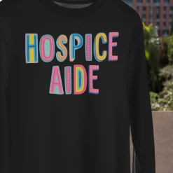 Hustle And Heart NC Colorful Block Mascots Hospice Aide Colorful Graphic Tee