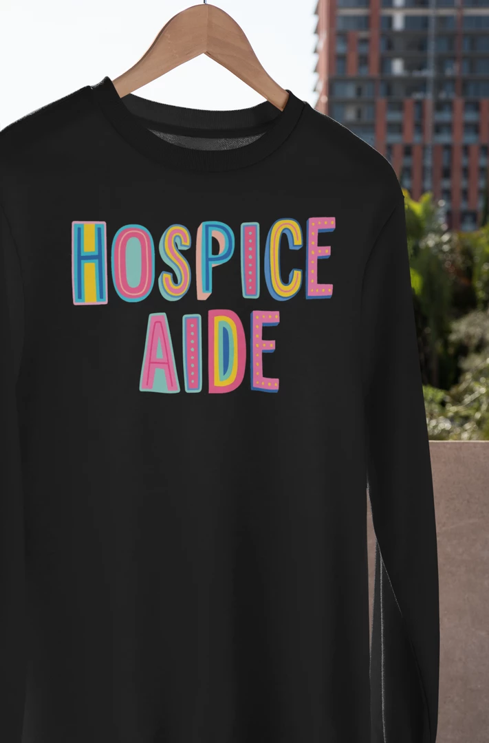 Hustle And Heart NC Colorful Block Mascots Hospice Aide Colorful Graphic Tee