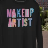 Hustle And Heart NC Colorful Block Mascots Makeup Artist Colorful Graphic Tee