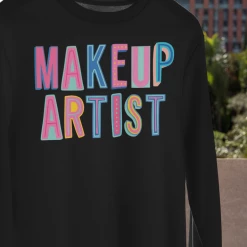 Hustle And Heart NC Colorful Block Mascots Makeup Artist Colorful Graphic Tee